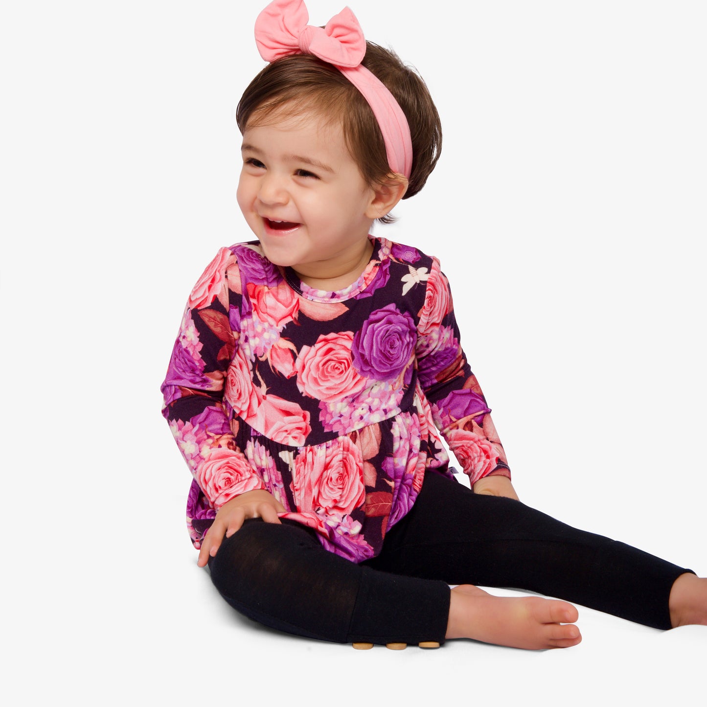 Flores Long Sleeve Peplum Ruffled Legging Set