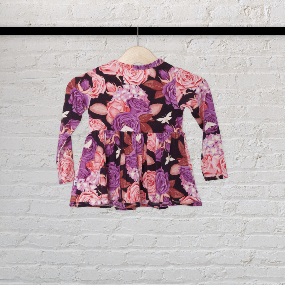 Flores Long Sleeve Peplum Ruffled Legging Set