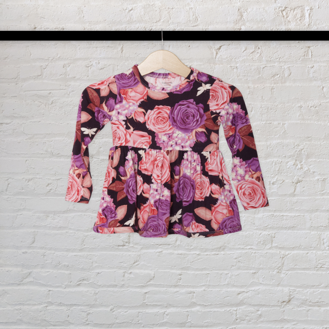 Flores Long Sleeve Peplum Ruffled Legging Set